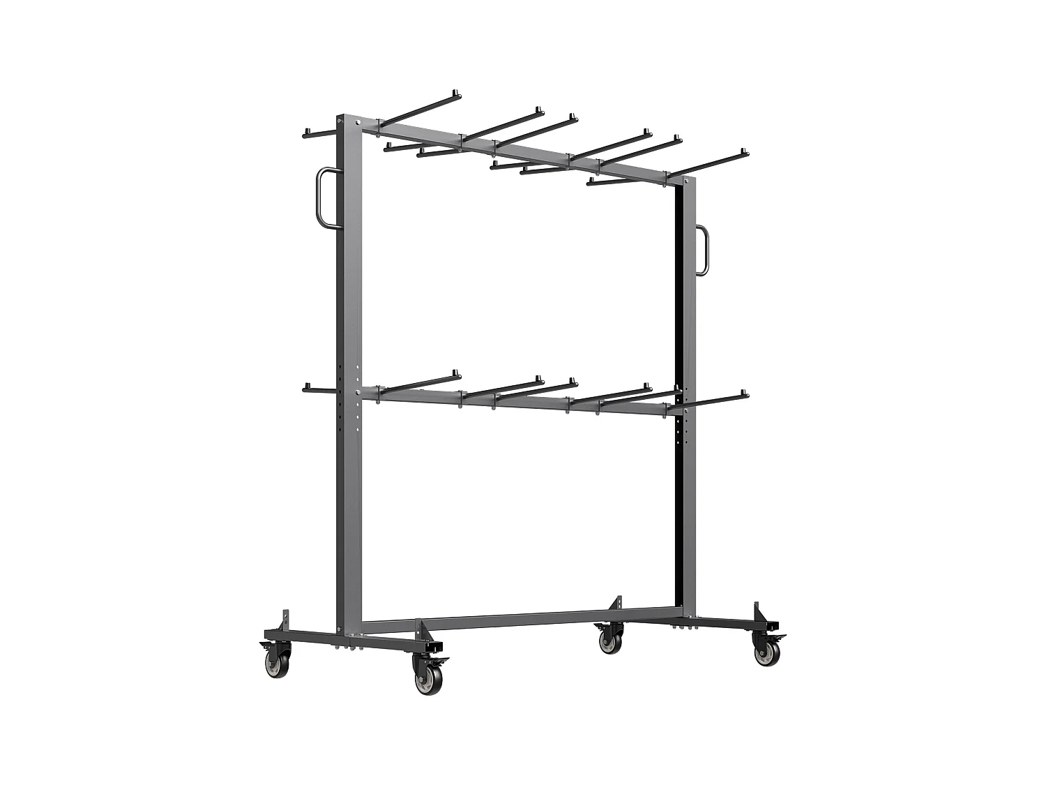 Servicewagen SucceBuy, Oplopbare Stoelsteun voor 84 Stoelen/12 Tafels + 42 Stoelen, Maximale Lading 363 kg, met Wielen en Rubberen Steunpunten