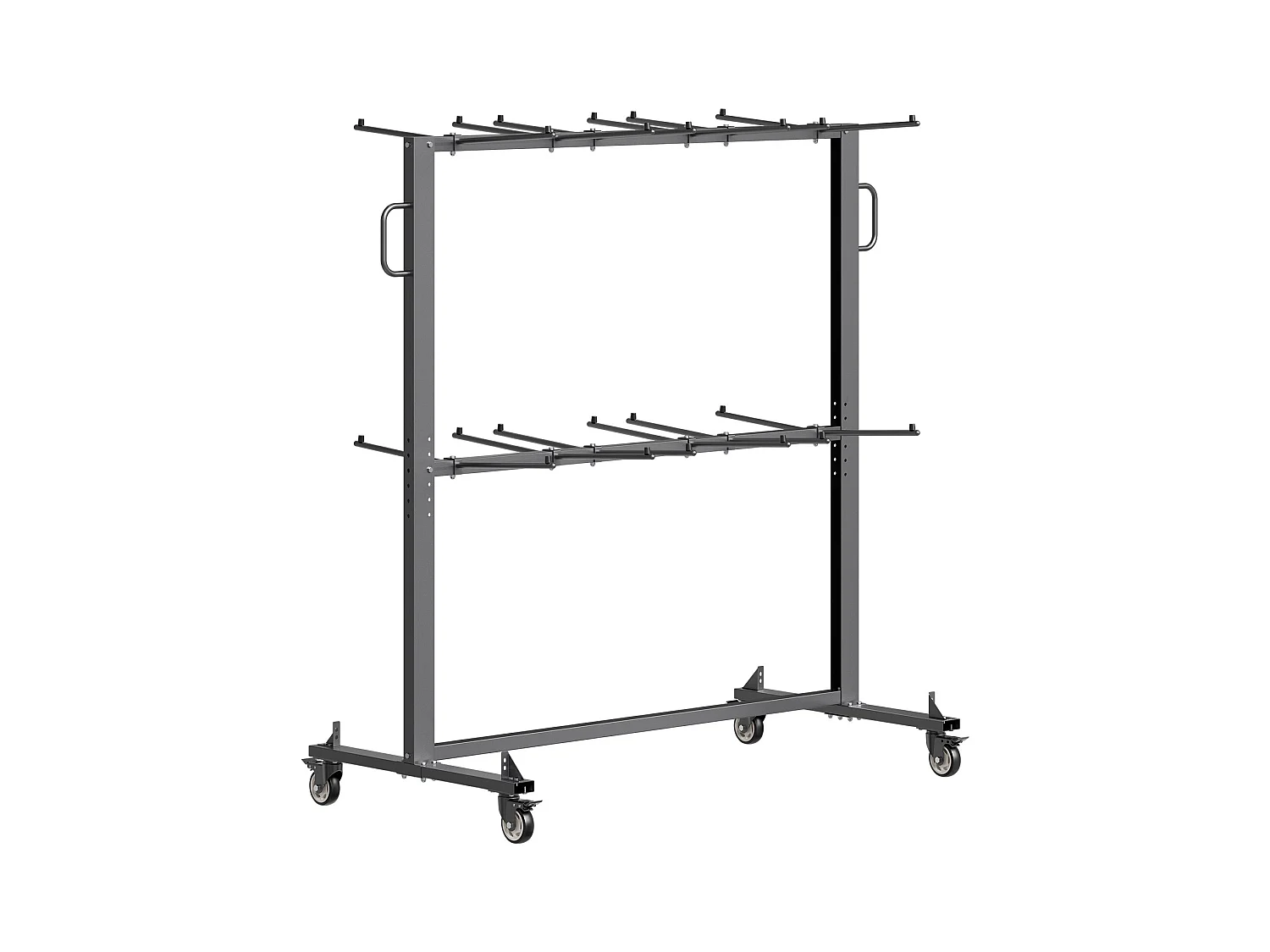 Servicewagen SucceBuy, Oplopbare Stoelsteun voor 84 Stoelen/12 Tafels + 42 Stoelen, Maximale Lading 363 kg, met Wielen en Rubberen Steunpunten