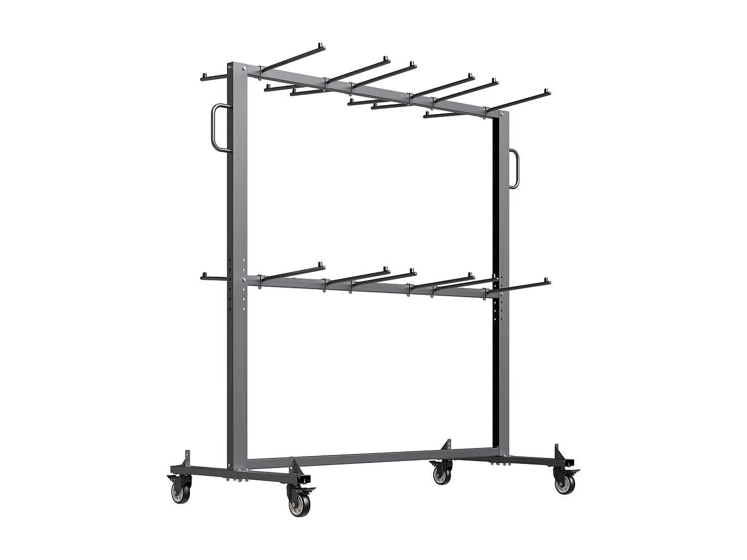 Chariot de Service SucceBuy, Support de Chaise Pliant pour 84 Chaises/12 Tables + 42 Chaises, Charge Maximale 363 kg, avec Roues et Supports en Caoutchouc
