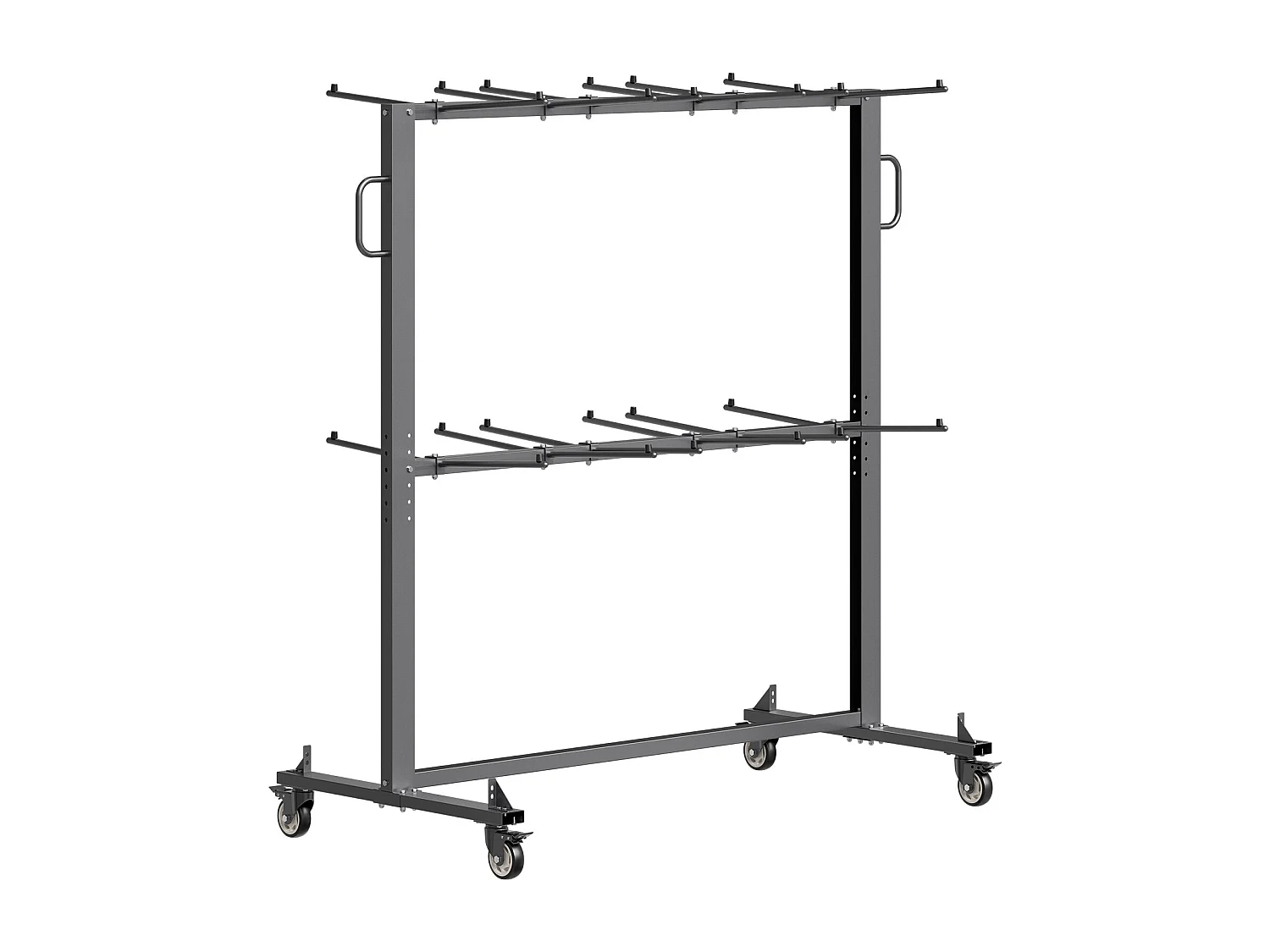 Chariot de Service SucceBuy, Support de Chaise Pliant pour 84 Chaises/12 Tables + 42 Chaises, Charge Maximale 363 kg, avec Roues et Supports en Caoutchouc