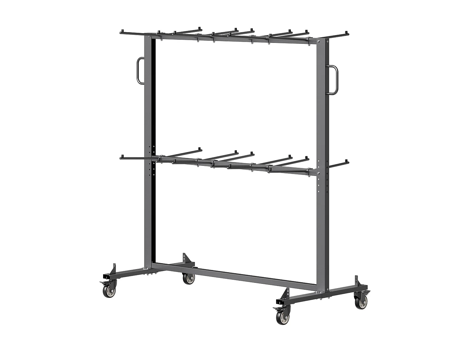 Chariot de Service SucceBuy, Support de Chaise Pliant pour 84 Chaises/12 Tables + 42 Chaises, Charge Maximale 363 kg, avec Roues et Supports en Caoutchouc