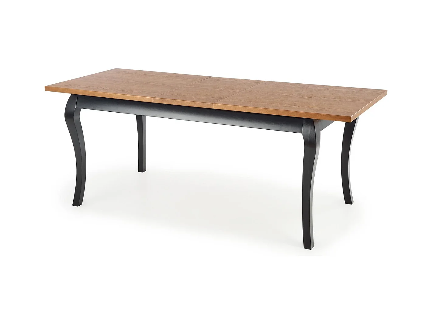 Tavolo da pranzo Windsor (90x160-240)/legno massello e impiallacciato/marrone e nero