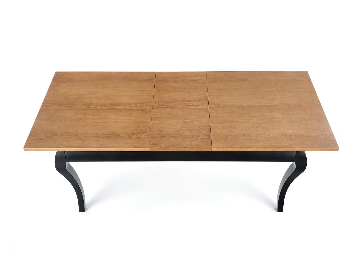 Tavolo da pranzo Windsor (90x160-240)/legno massello e impiallacciato/marrone e nero