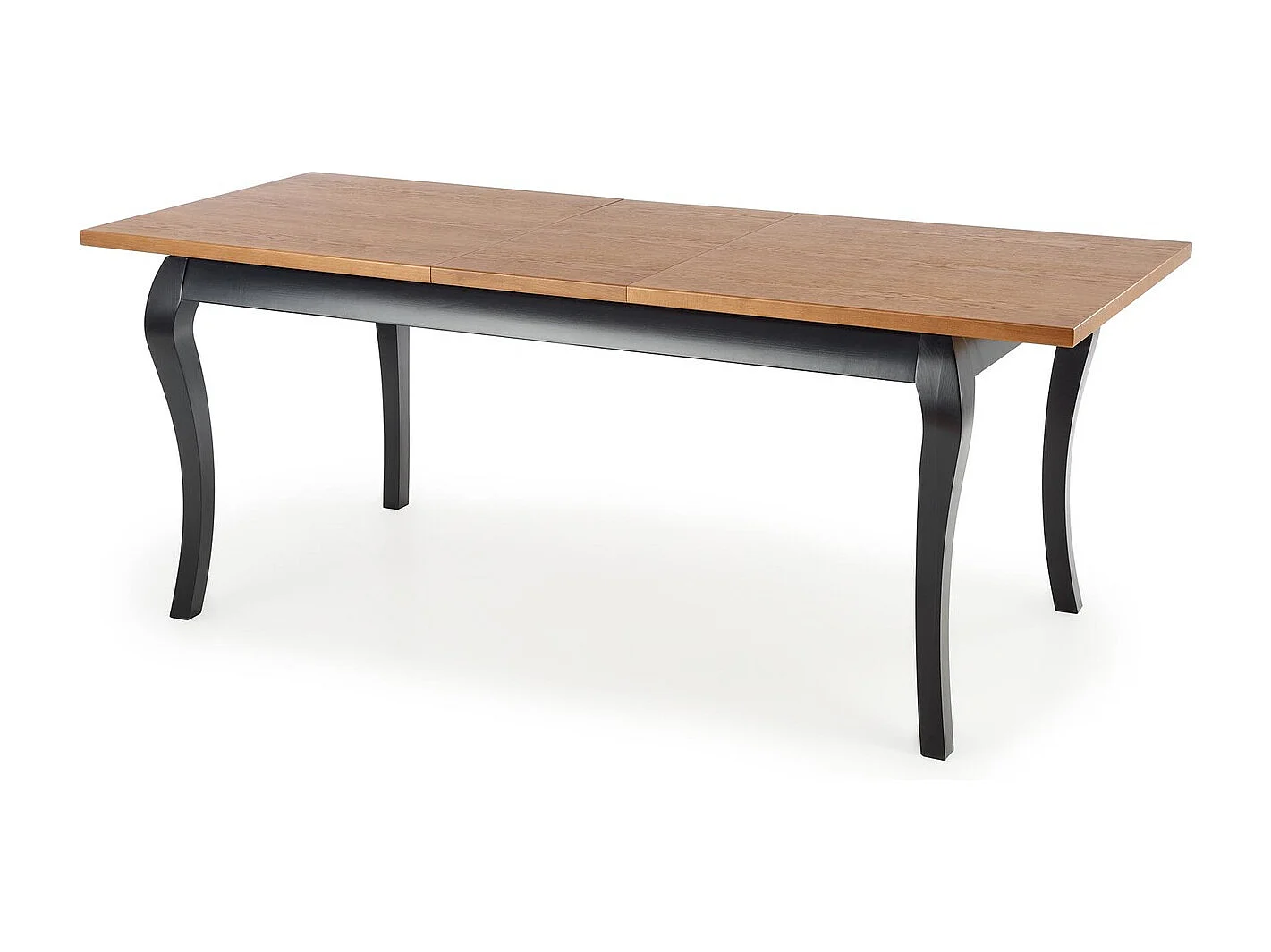 Tavolo da pranzo Windsor (90x160-240)/legno massello e impiallacciato/marrone e nero