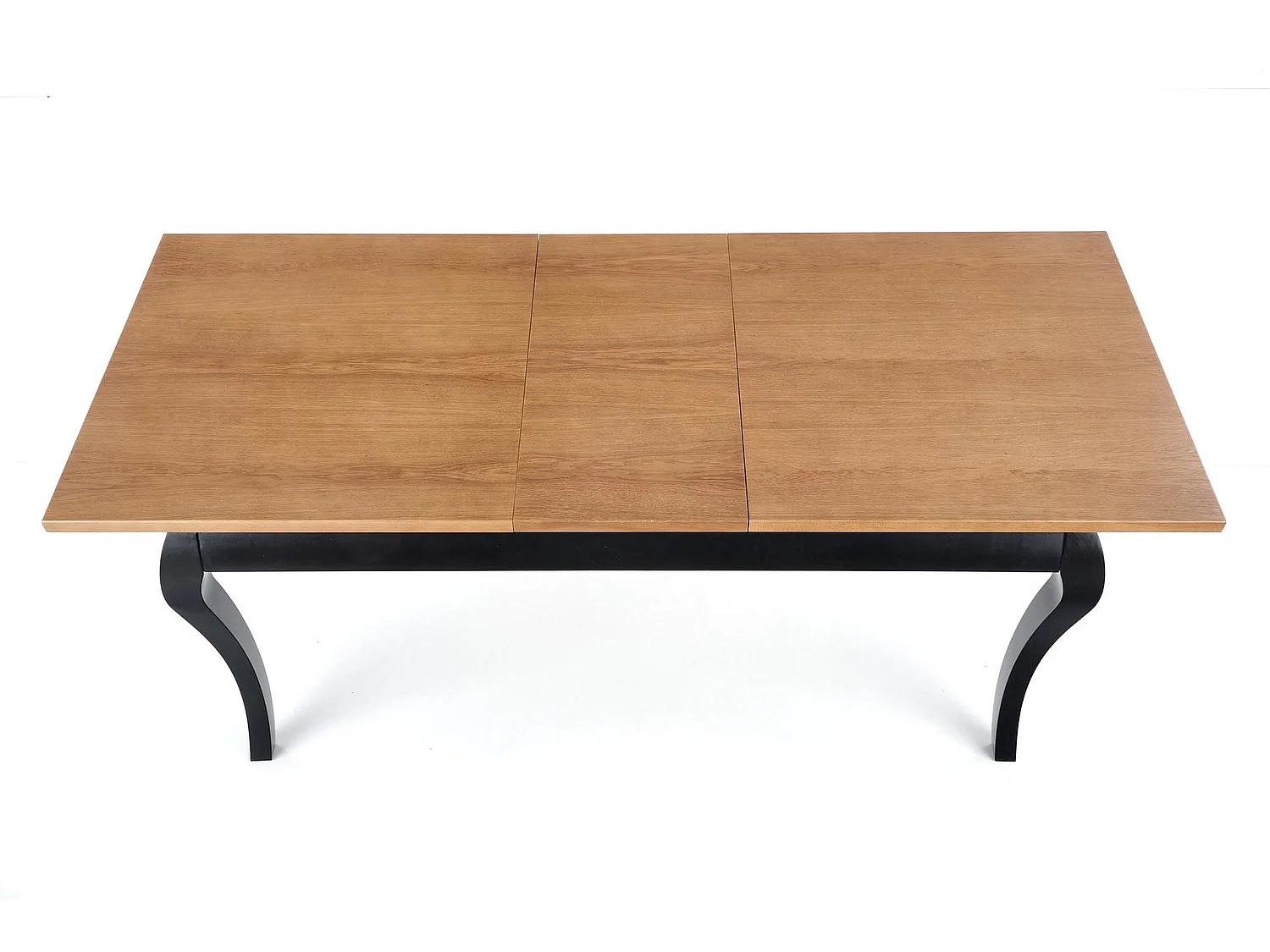 Tavolo da pranzo Windsor (90x160-240)/legno massello e impiallacciato/marrone e nero