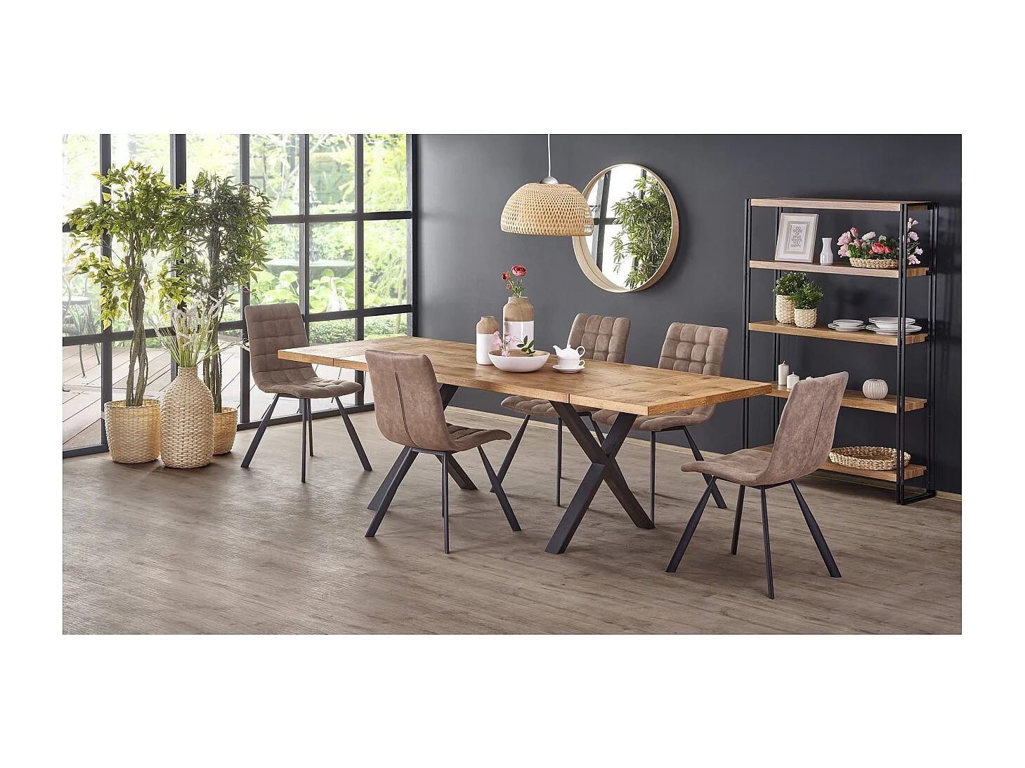 Esstisch Xavier (90x160-250)/Massivholz/Furnier/Braun