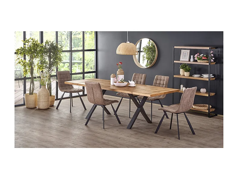 Esstisch Xavier (90x160-250)/Massivholz/Furnier/Braun