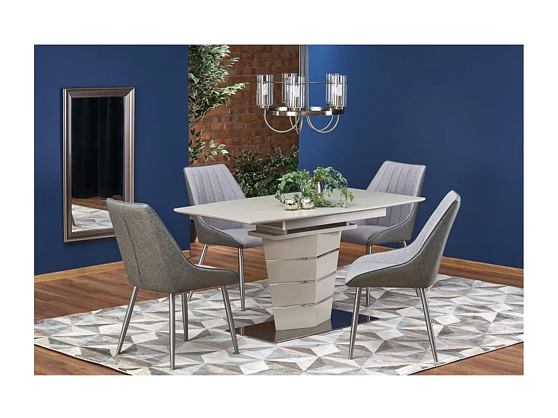 Tavolo da pranzo Sorrento (80x140-180)/MDF e vetro/Beige