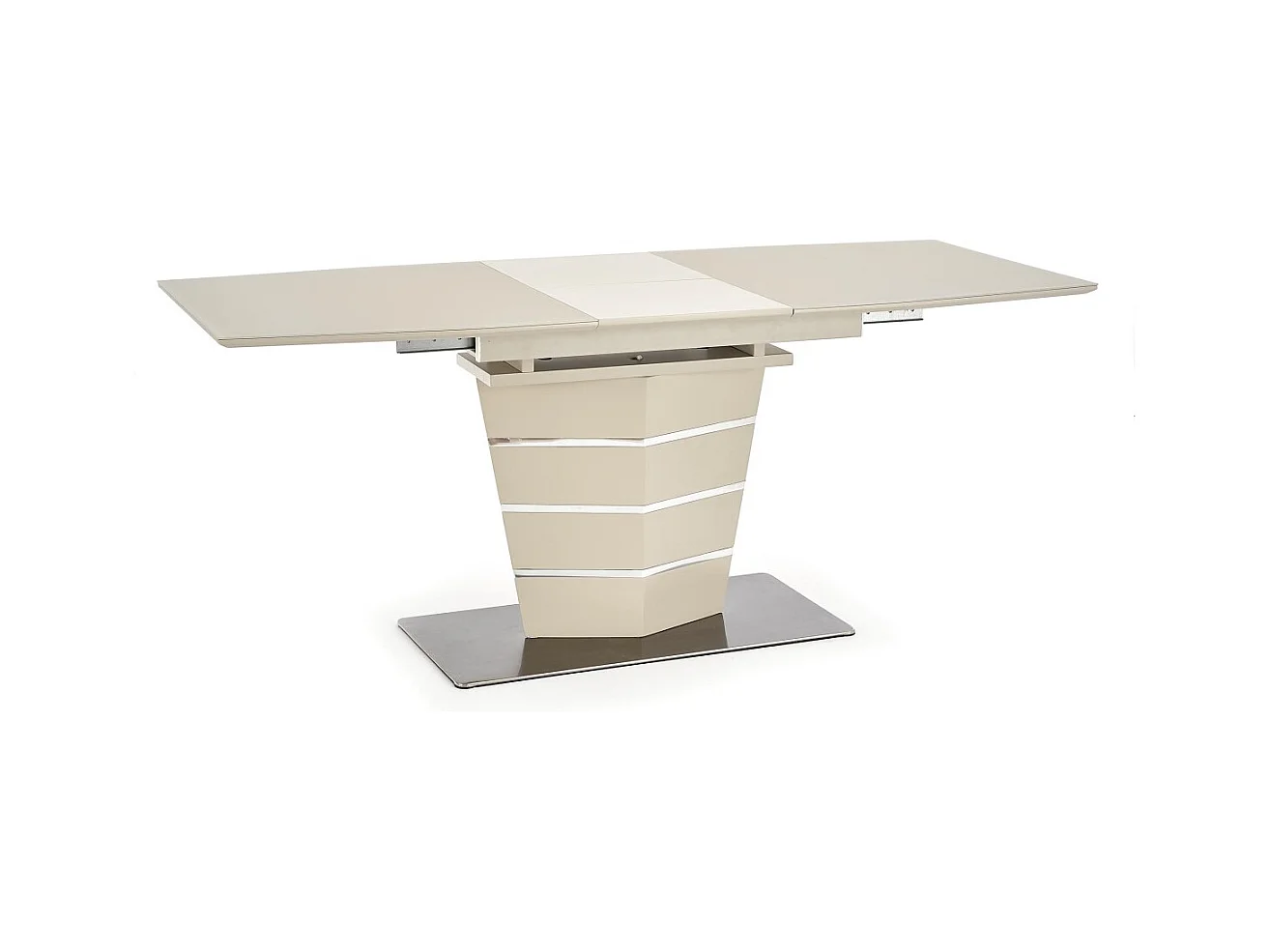 Table à manger Sorrento (80x140-180)/MDF et verre/Beige