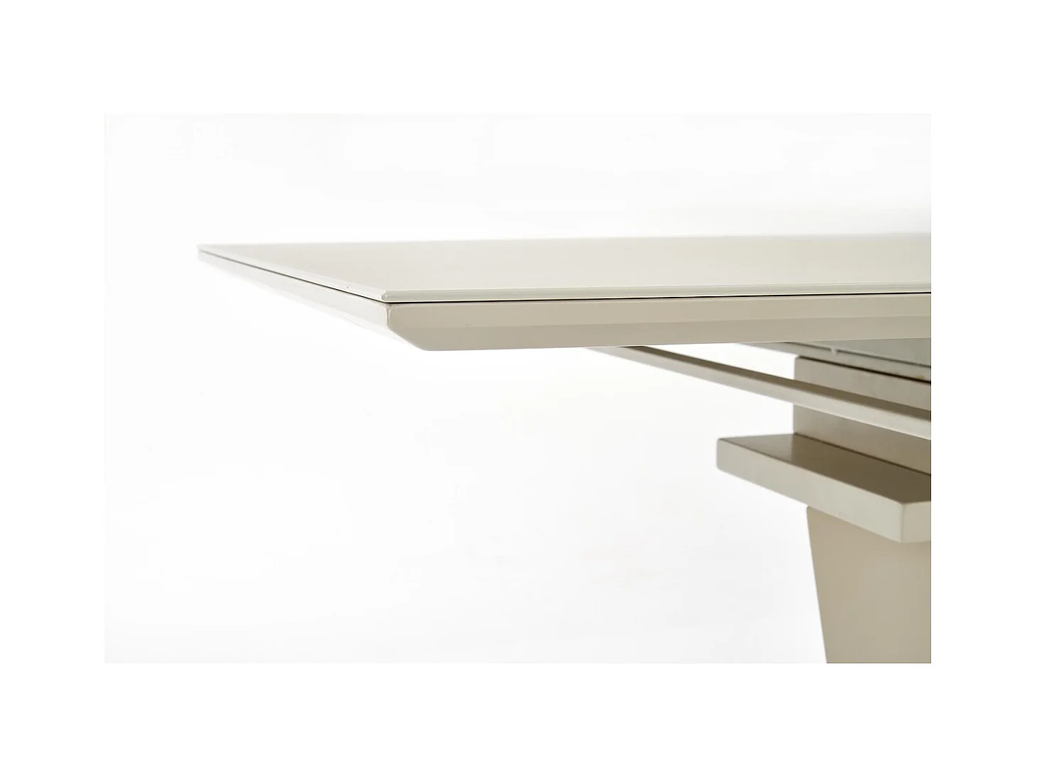 Table à manger Sorrento (80x140-180)/MDF et verre/Beige