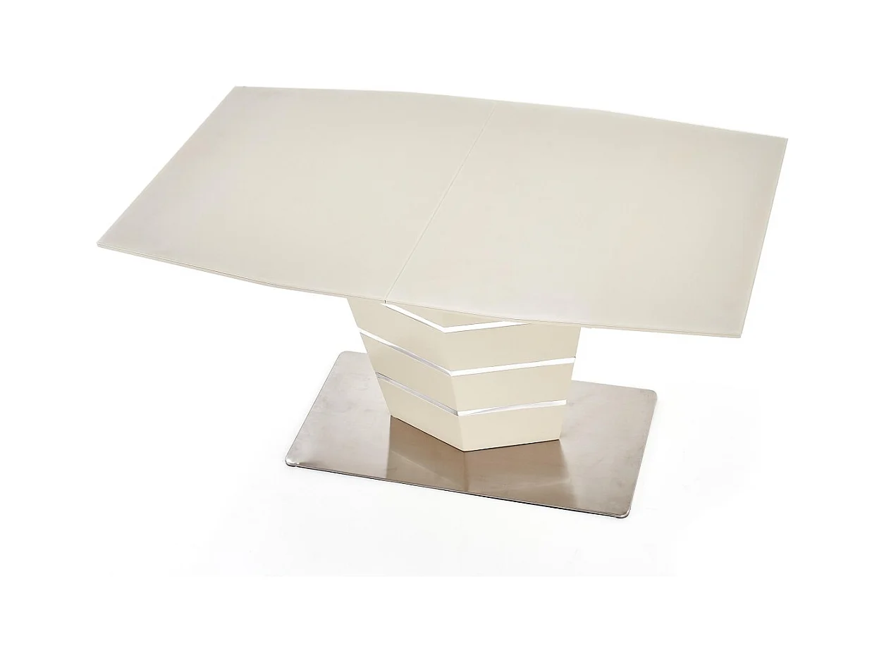 Table à manger Sorrento (80x140-180)/MDF et verre/Beige