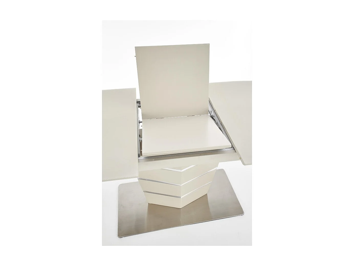 Table à manger Sorrento (80x140-180)/MDF et verre/Beige