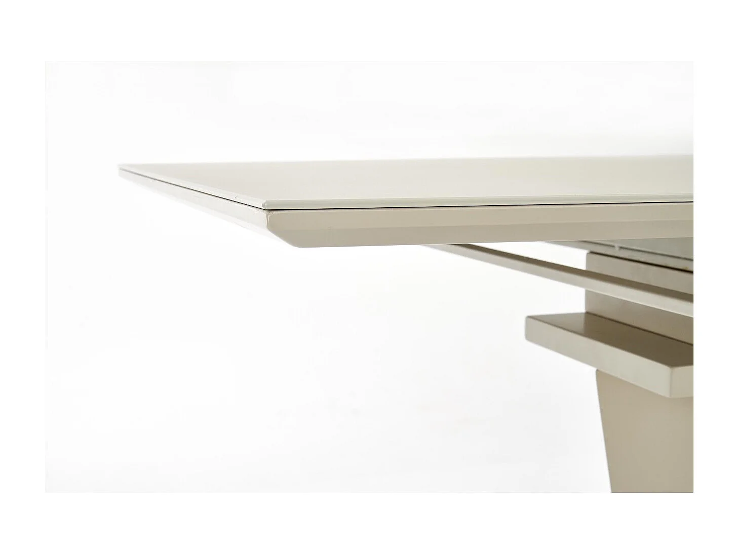 Table à manger Sorrento (80x140-180)/MDF et verre/Beige