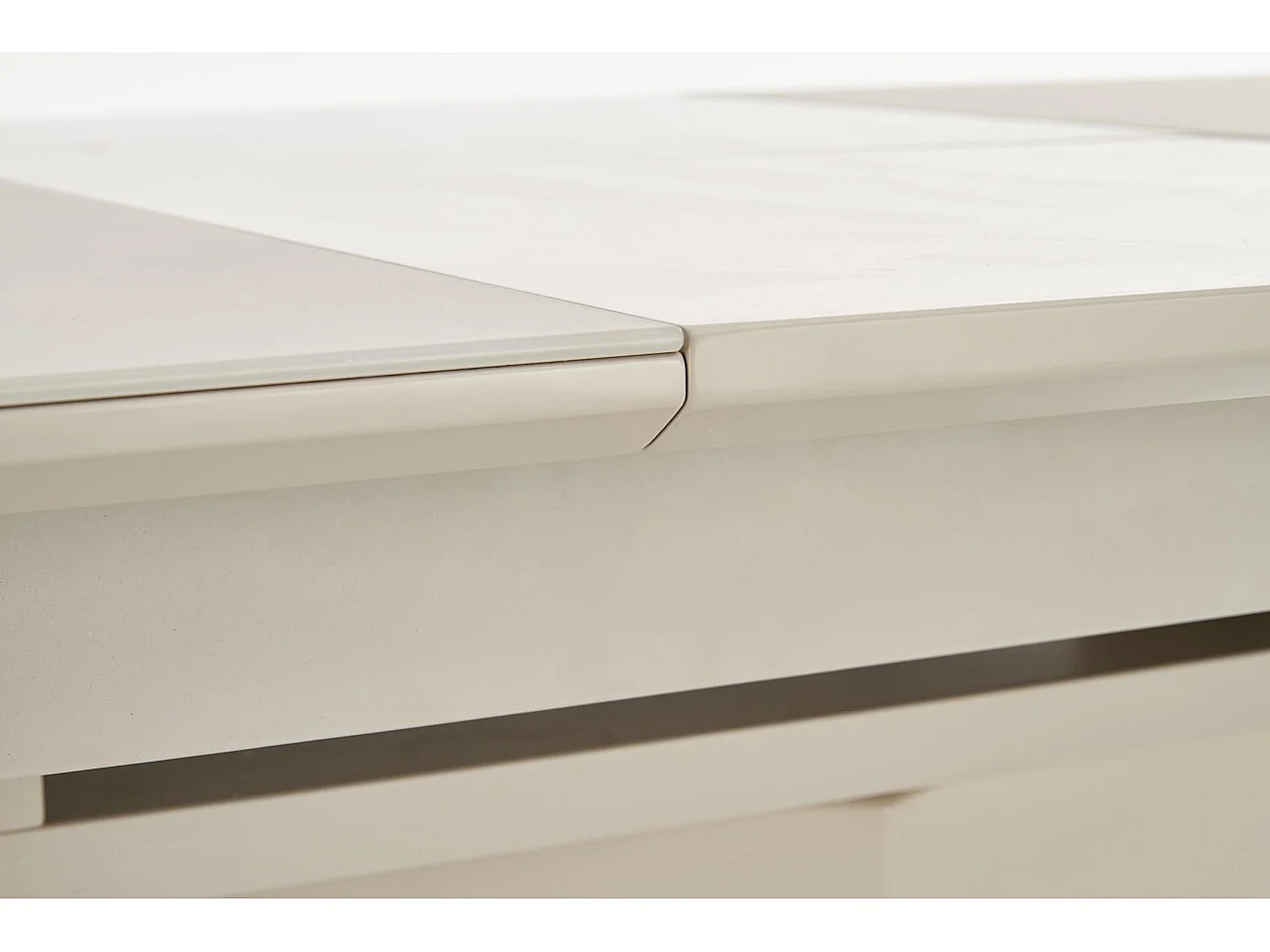 Table à manger Sorrento (80x140-180)/MDF et verre/Beige