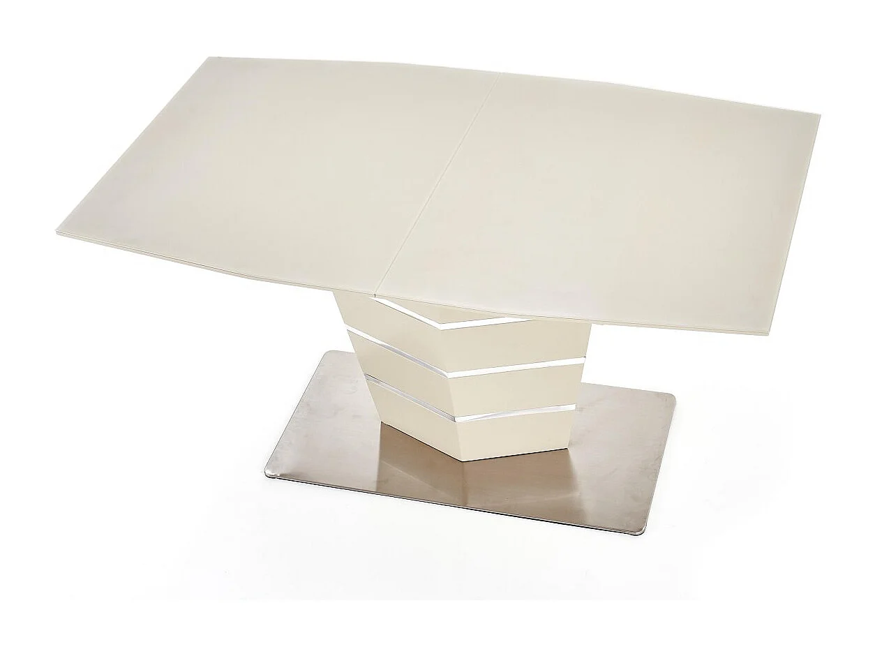 Table à manger Sorrento (80x140-180)/MDF et verre/Beige