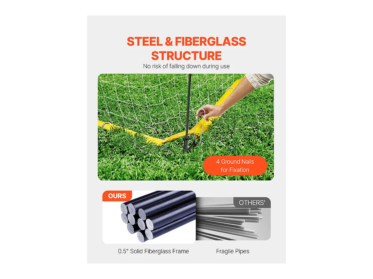 But de Football, SucceBuy But de Soccer Portable 365x183 cm avec Sac de Transport pour Enfants