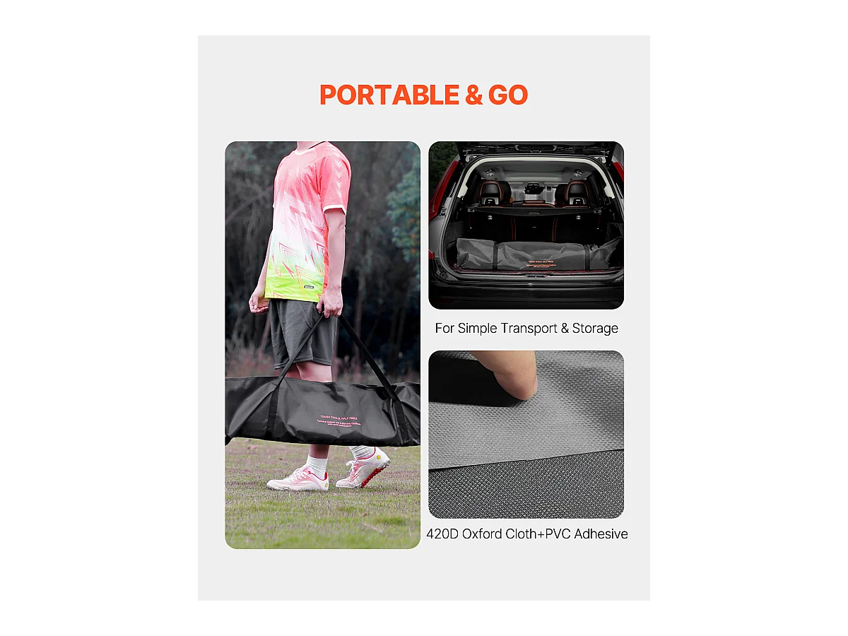 But de Football, SucceBuy But de Soccer Portable 365x183 cm avec Sac de Transport pour Enfants