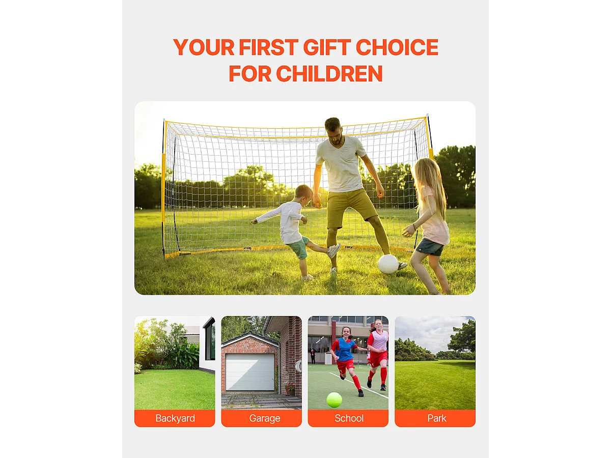 But de Football, SucceBuy But de Soccer Portable 365x183 cm avec Sac de Transport pour Enfants