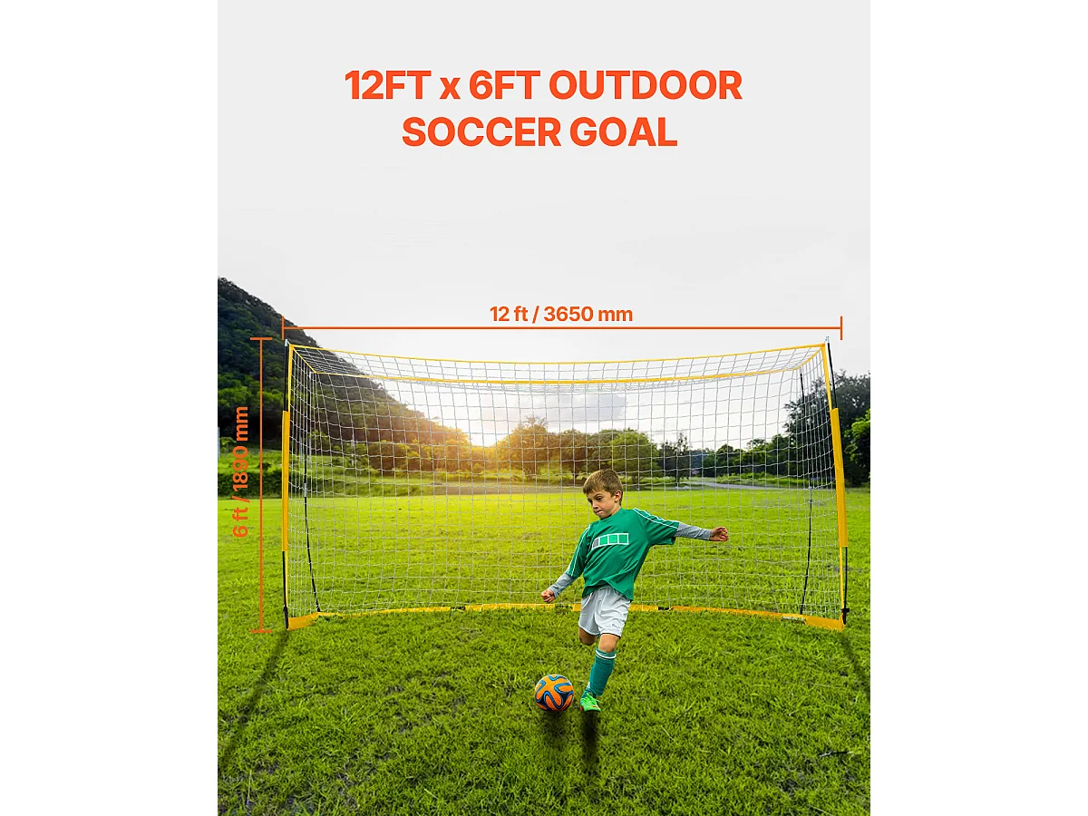 But de Football, SucceBuy But de Soccer Portable 365x183 cm avec Sac de Transport pour Enfants