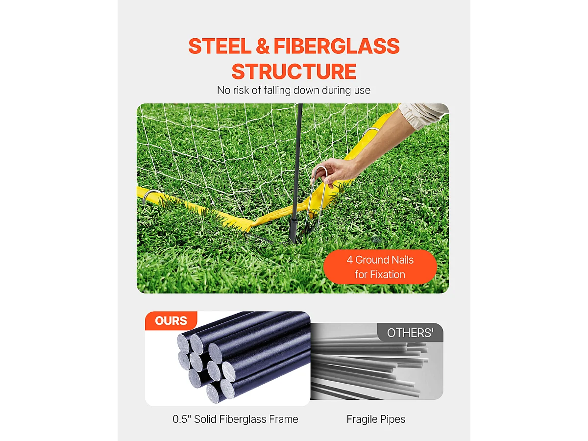 But de Football, SucceBuy But de Soccer Portable 365x183 cm avec Sac de Transport pour Enfants