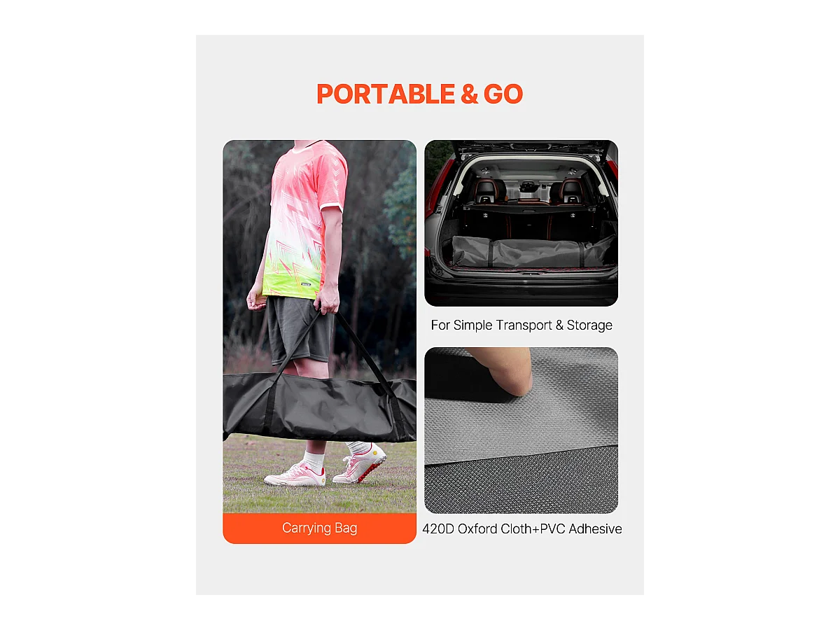 But de Football, SucceBuy But de Football Portatil 364x183 cm, Enfants, Sac de Transport, Jardin