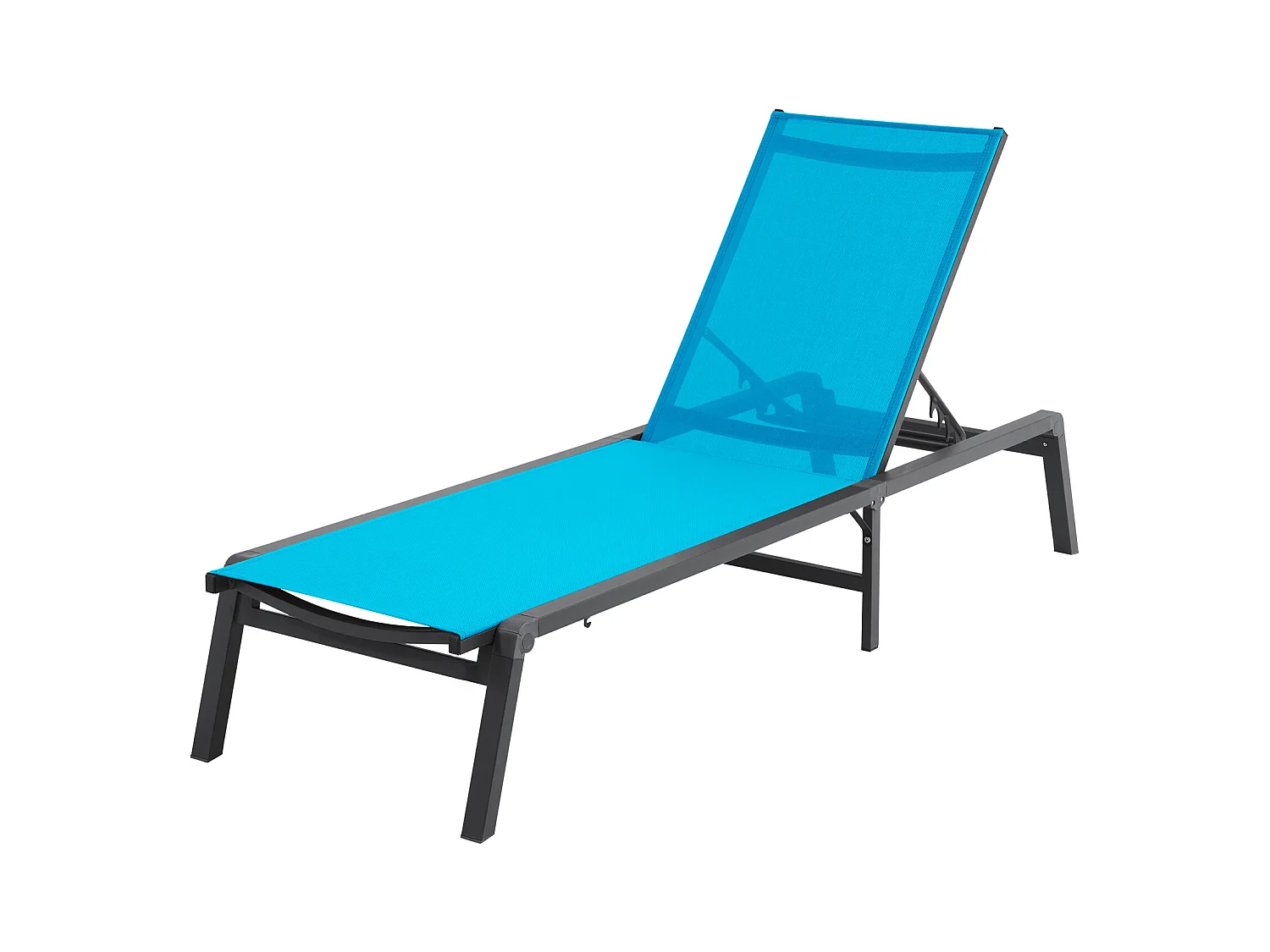 Bain de Soleil, SucceBuy Chaise Longue d'Extérieur, Bleue - Réglable et Pliable