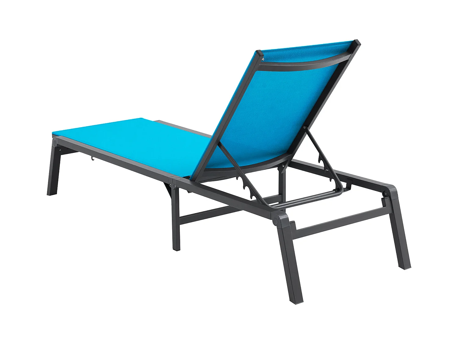 Ligstoel, SucceBuy Outdoor Lounge Chair, Blauw - Verstelbaar en Opvouwbaar