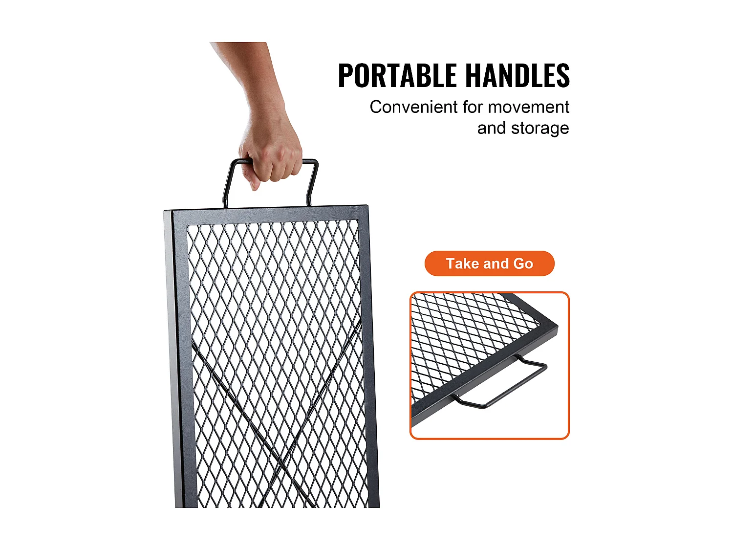 Grille de Cuisson SucceBuy pour Foyer Extérieur X-Marks de 81CM, Grille de Cuisson en Acier Robuste