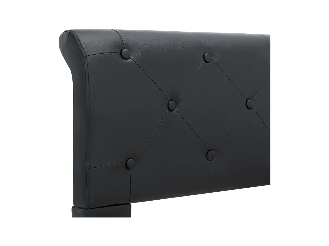 Bettgestell Schwarz Kunstleder 90 x 200 cm