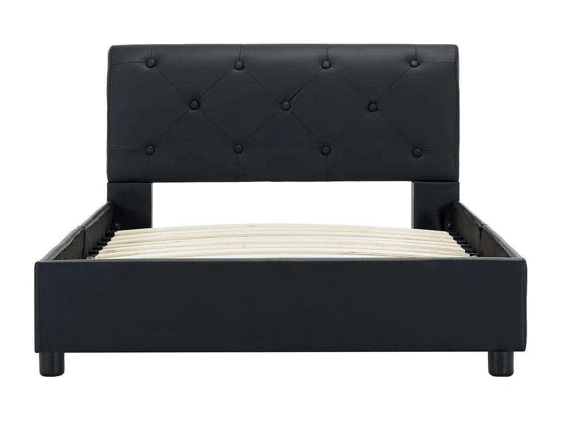 Cadre de lit sans matelas noir similicuir 90x200 cm