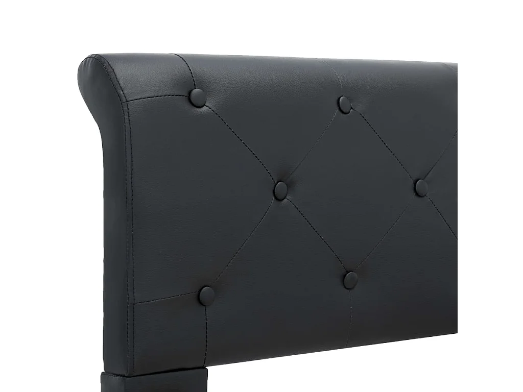 Bettgestell Schwarz Kunstleder 90 x 200 cm