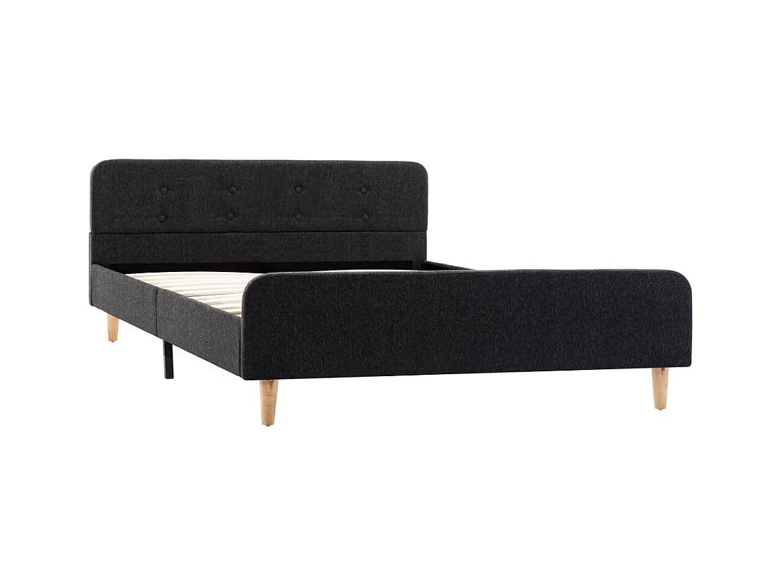 Cadre de lit Gris foncé Jute 120 x 200 cm