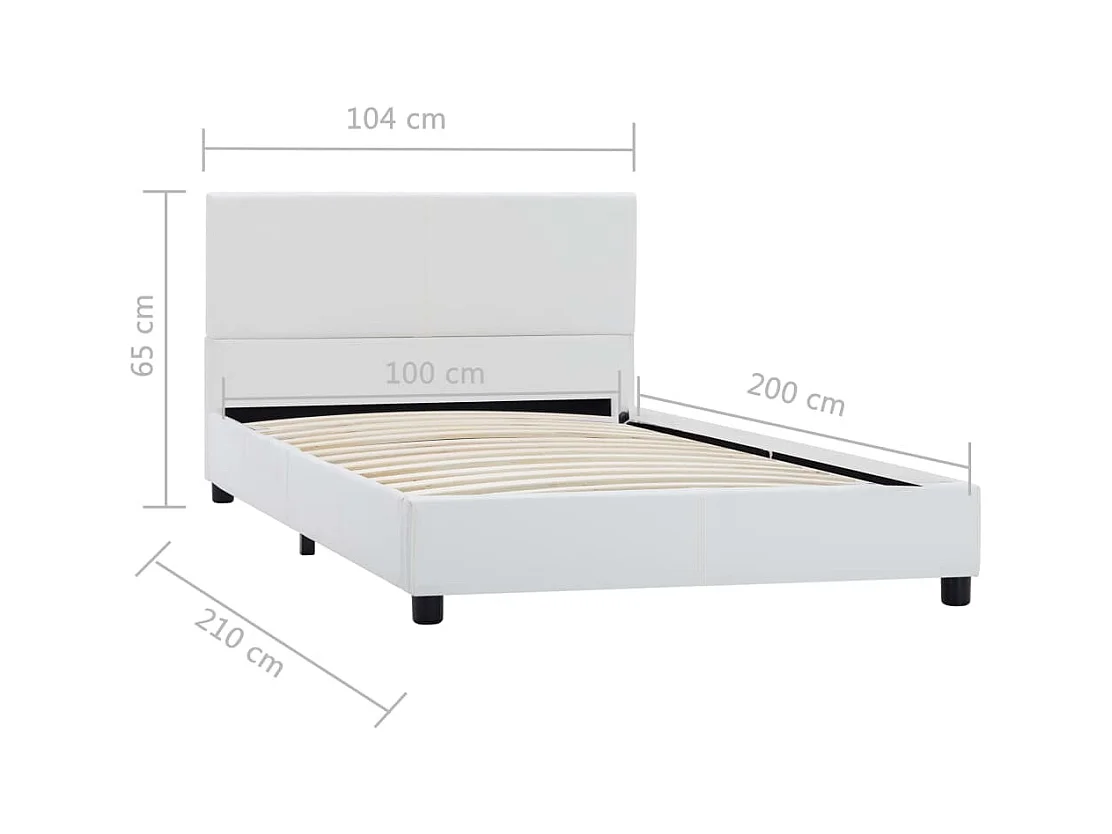 Cadre de lit Blanc Similicuir 100 x 200 cm
