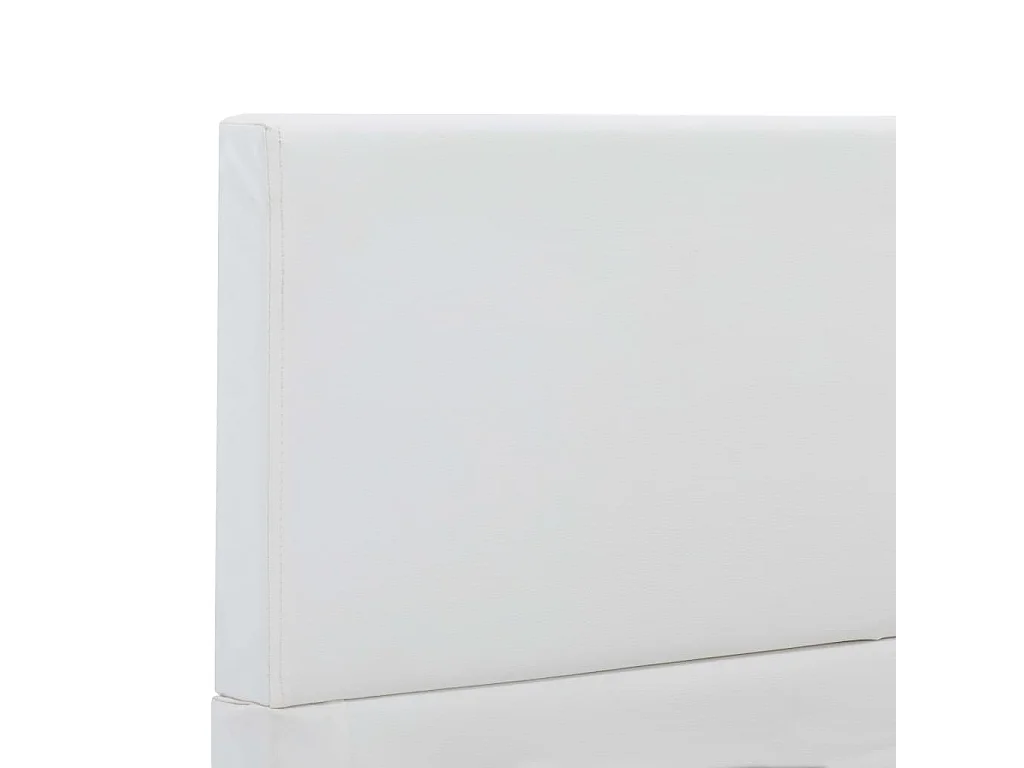 Bettgestell Weiß Kunstleder 100x200 cm