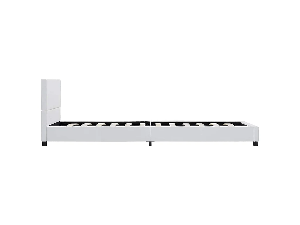 Estrutura de cama 100x200 cm couro artificial branco