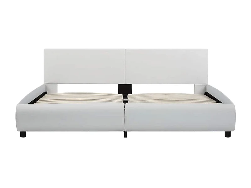 Bedframe met LED kunstleer wit 180x200 cm