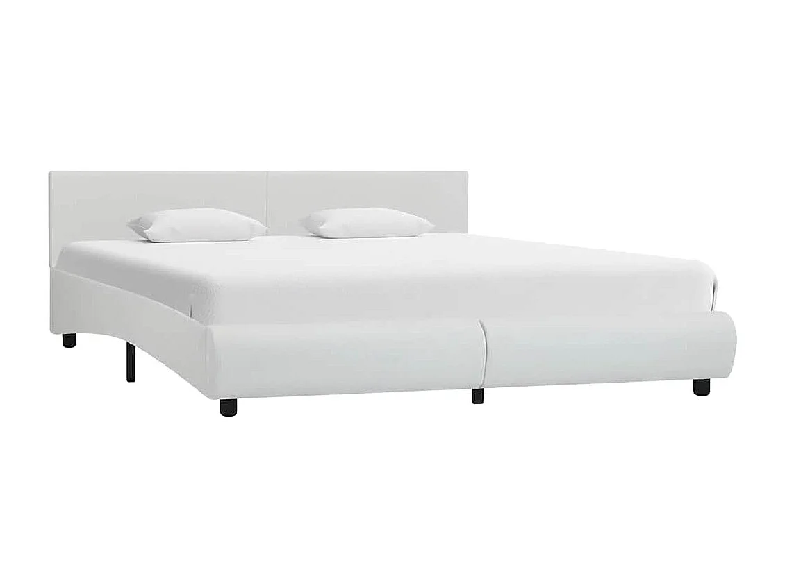 Cadre de lit avec LED sans matelas blanc 180x200 cm