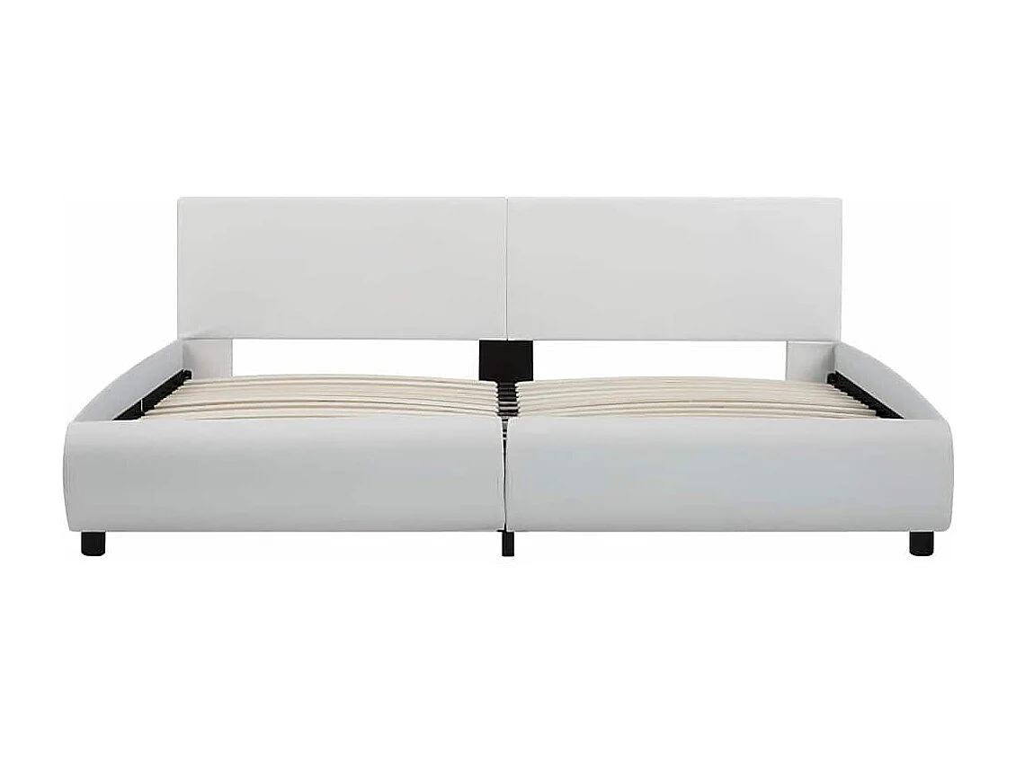 Cadre de lit avec LED sans matelas blanc 180x200 cm