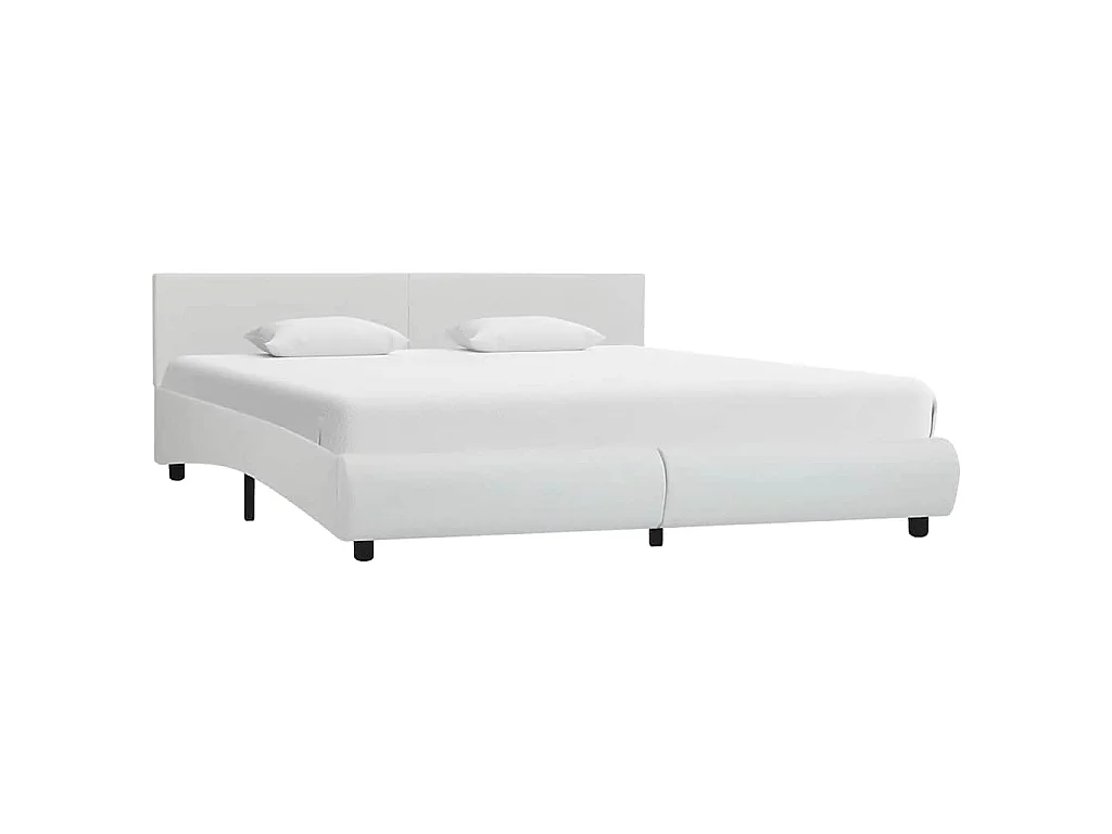 Cadre de lit avec LED sans matelas blanc 180x200 cm