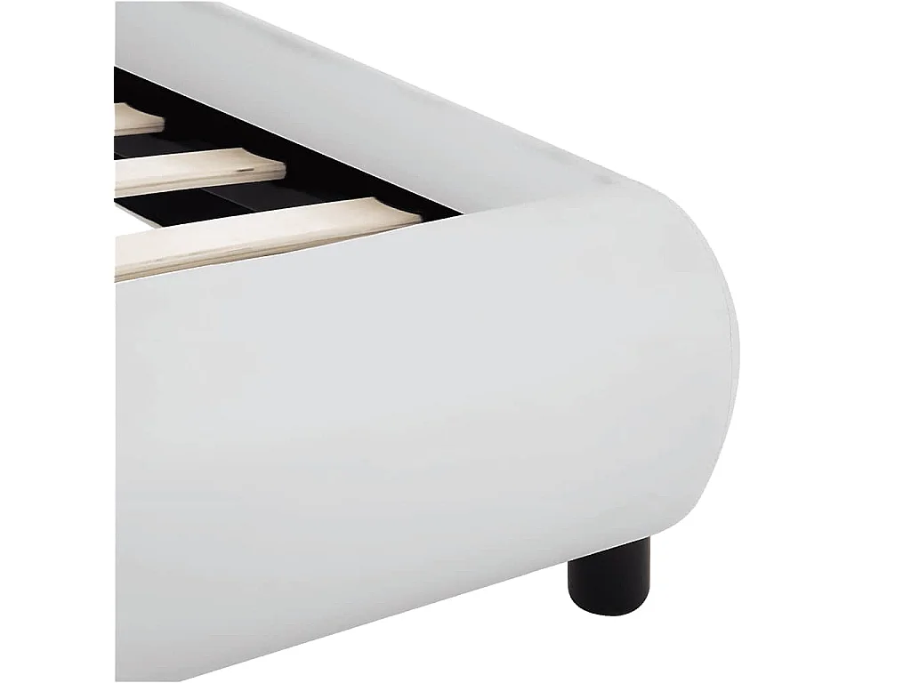 Cadre de lit avec LED sans matelas blanc 180x200 cm