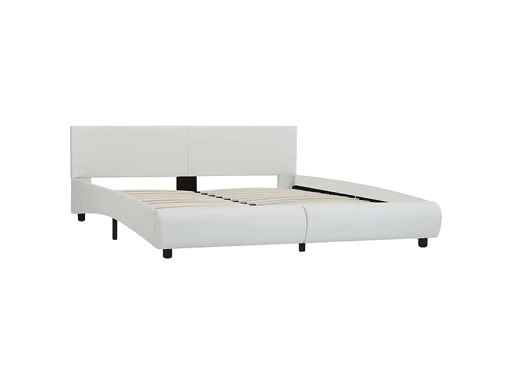 Cadre de lit avec LED sans matelas blanc 180x200 cm
