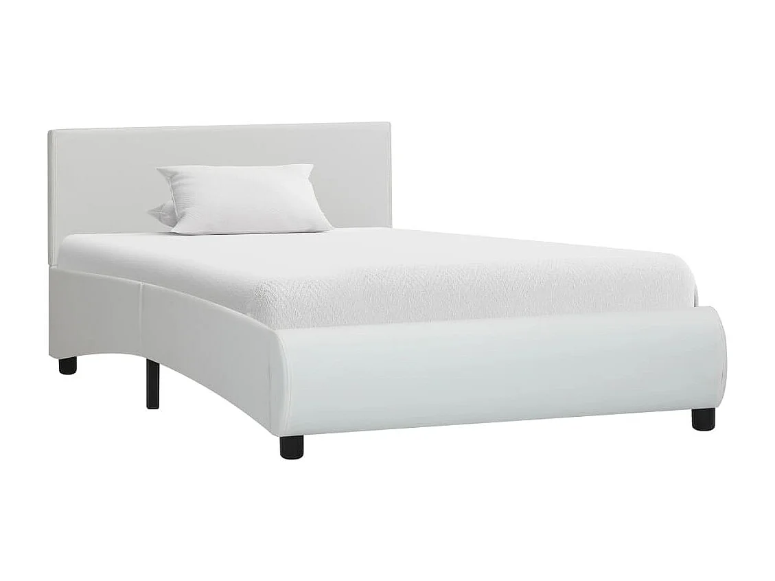 Cadre de lit avec LED sans matelas blanc similicuir 90x200 cm