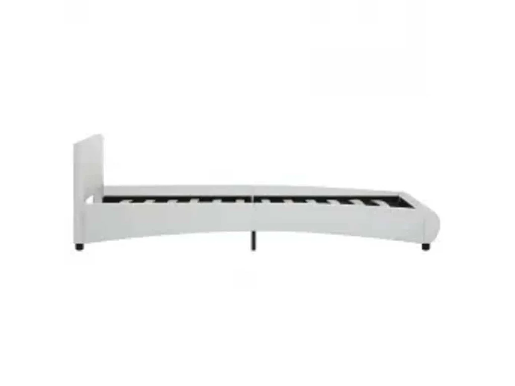 Cadre de lit avec LED sans matelas blanc similicuir 90x200 cm