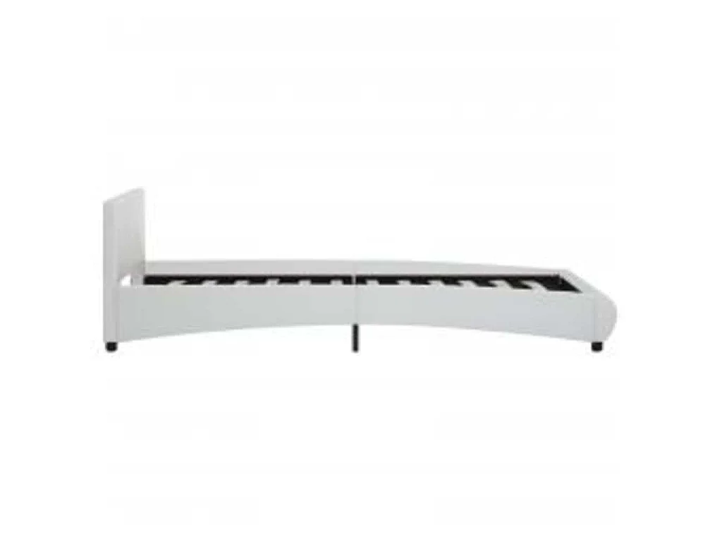 Cadre de lit avec LED sans matelas blanc similicuir 90x200 cm