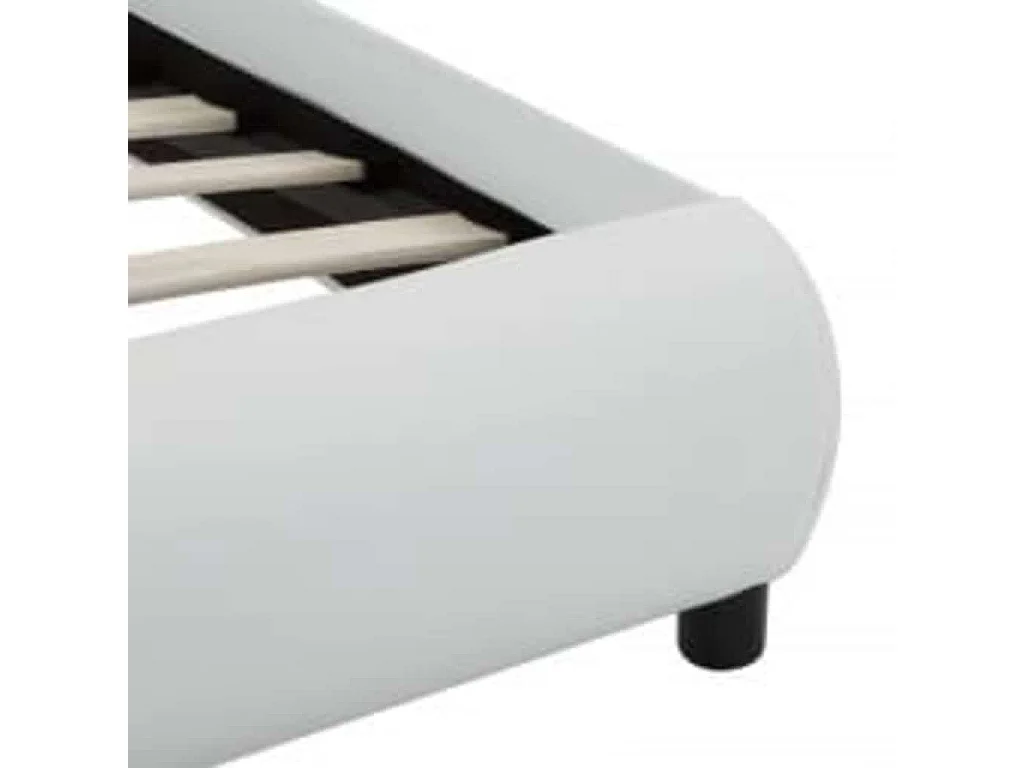 Cadre de lit avec LED sans matelas blanc similicuir 90x200 cm