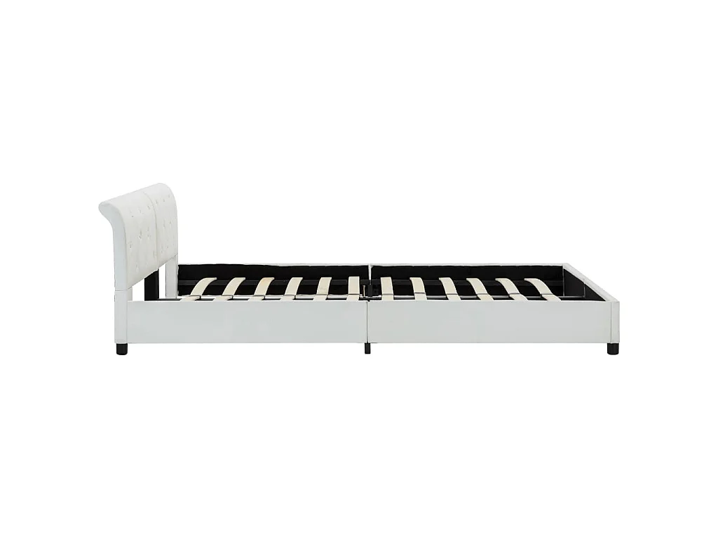 Cadre de lit sans matelas blanc similicuir 160x200 cm