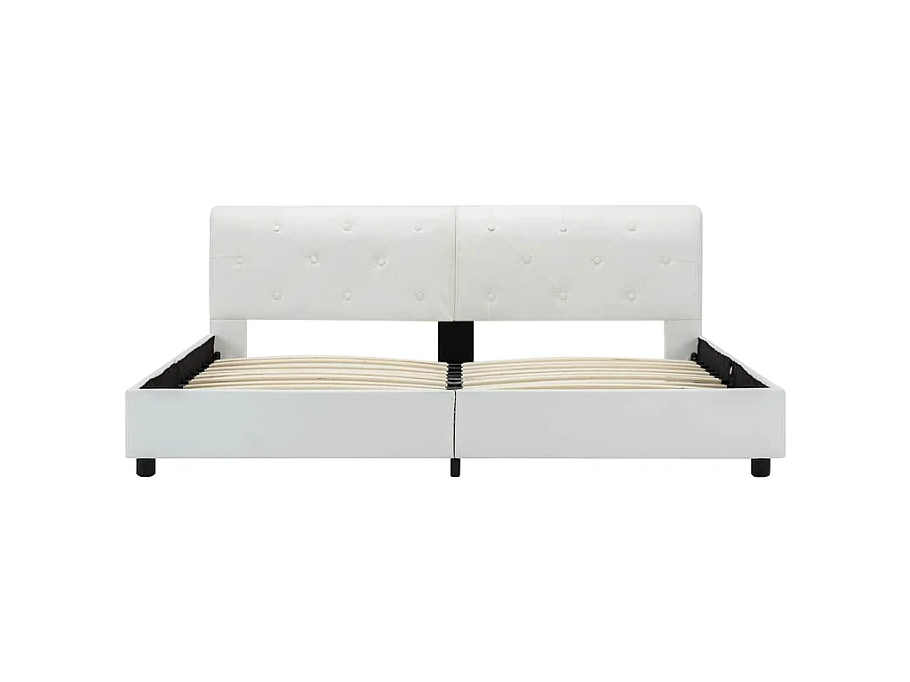 Bedframe kunstleer wit 160x200 cm