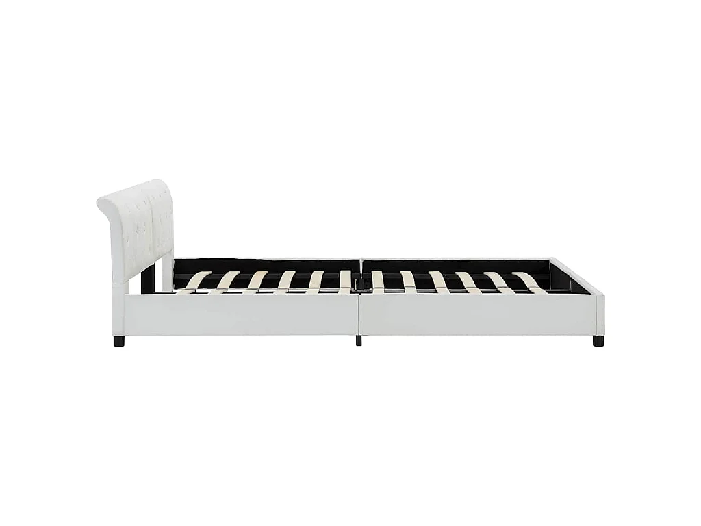 Bedframe kunstleer wit 160x200 cm