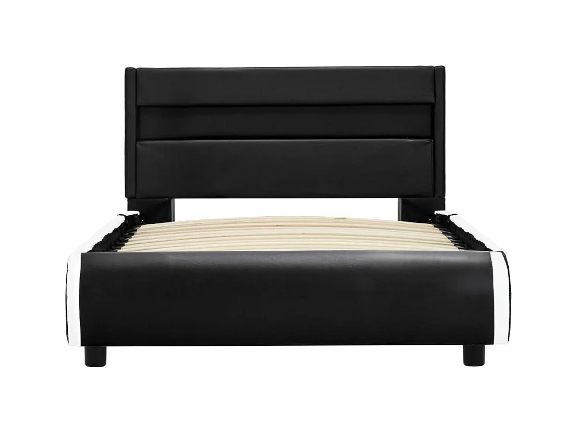 Cadre de lit avec LED Noir Similicuir 100 x 200 cm