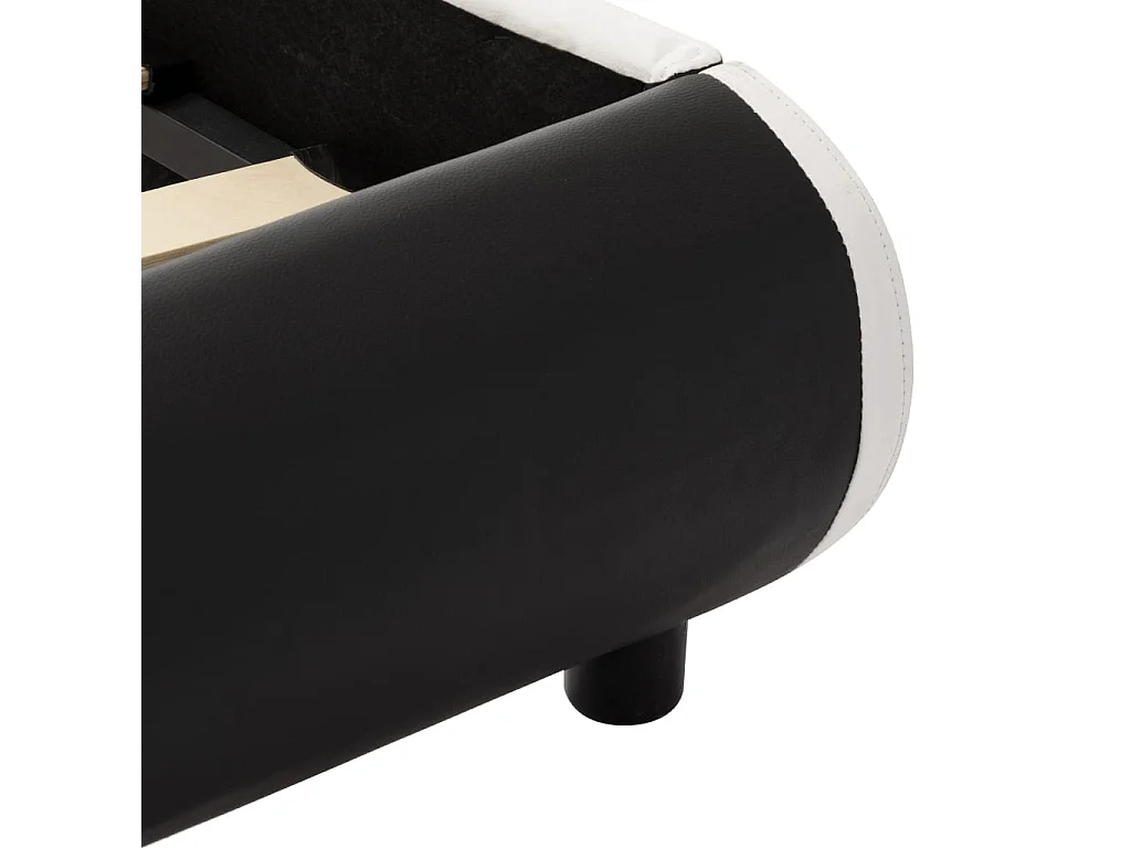 Cadre de lit avec LED Noir Similicuir 100 x 200 cm